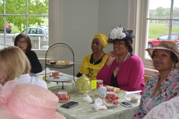 Photograph of guests at the 2016 Spring Tea at Laurel Hill Mansion in Fairmount Park, Philadelphia PA