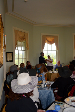 Photograph of guests at the 2016 Spring Tea at Laurel Hill Mansion in Fairmount Park, Philadelphia PA