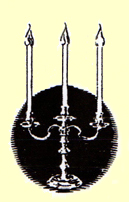 This image of a Candelabrum is the symbol for Concerts by Candlelight a chamber music series held each summer at Laurel Hill Mansion in Philadelphia PA