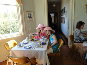 Young girls having fun at Laurel Hill Mansions Spring Tea