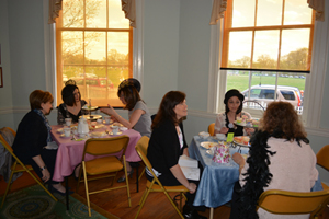 Guest at the annual Spring Tea at the historic Fairmount Park House Laurel Hill Mansion in Philadelphia PA