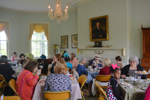 Attendees of the 2019 Spring Tea at Laurel Hill Mansion enjoying tea and pastries.